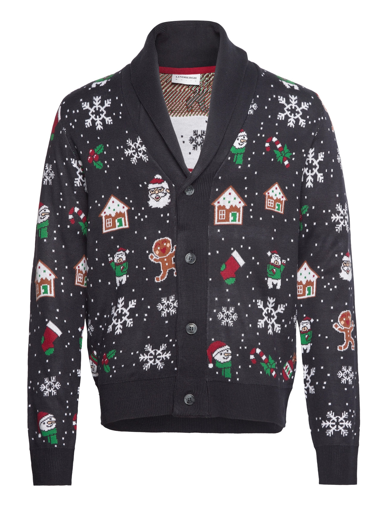 Xmas Shawl Collar Cardigan Navy Lindbergh 85757