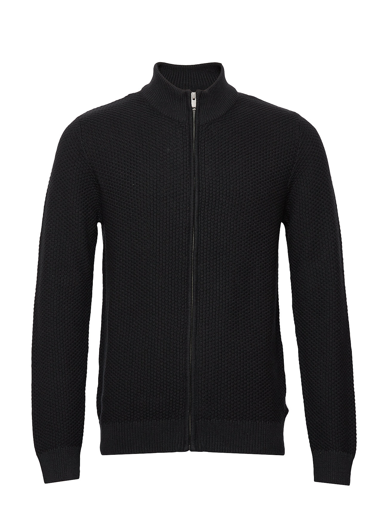 Zip Structure Cardigan (Black) (37.46 €) - Lindbergh - | Boozt.com