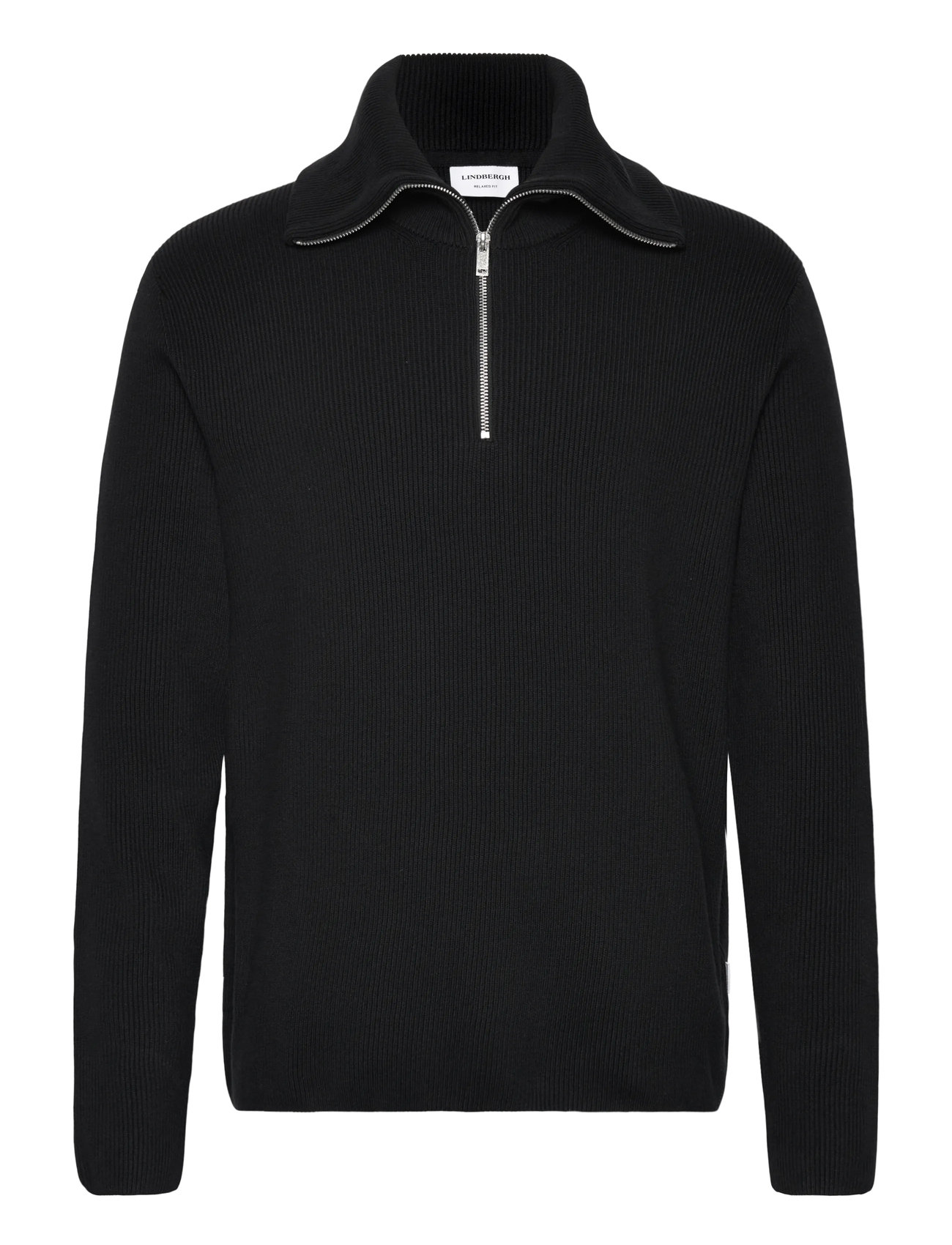 LINDBERGH Half Zip Rib Knit W?. Oversized Col Schwarz - M - Herren