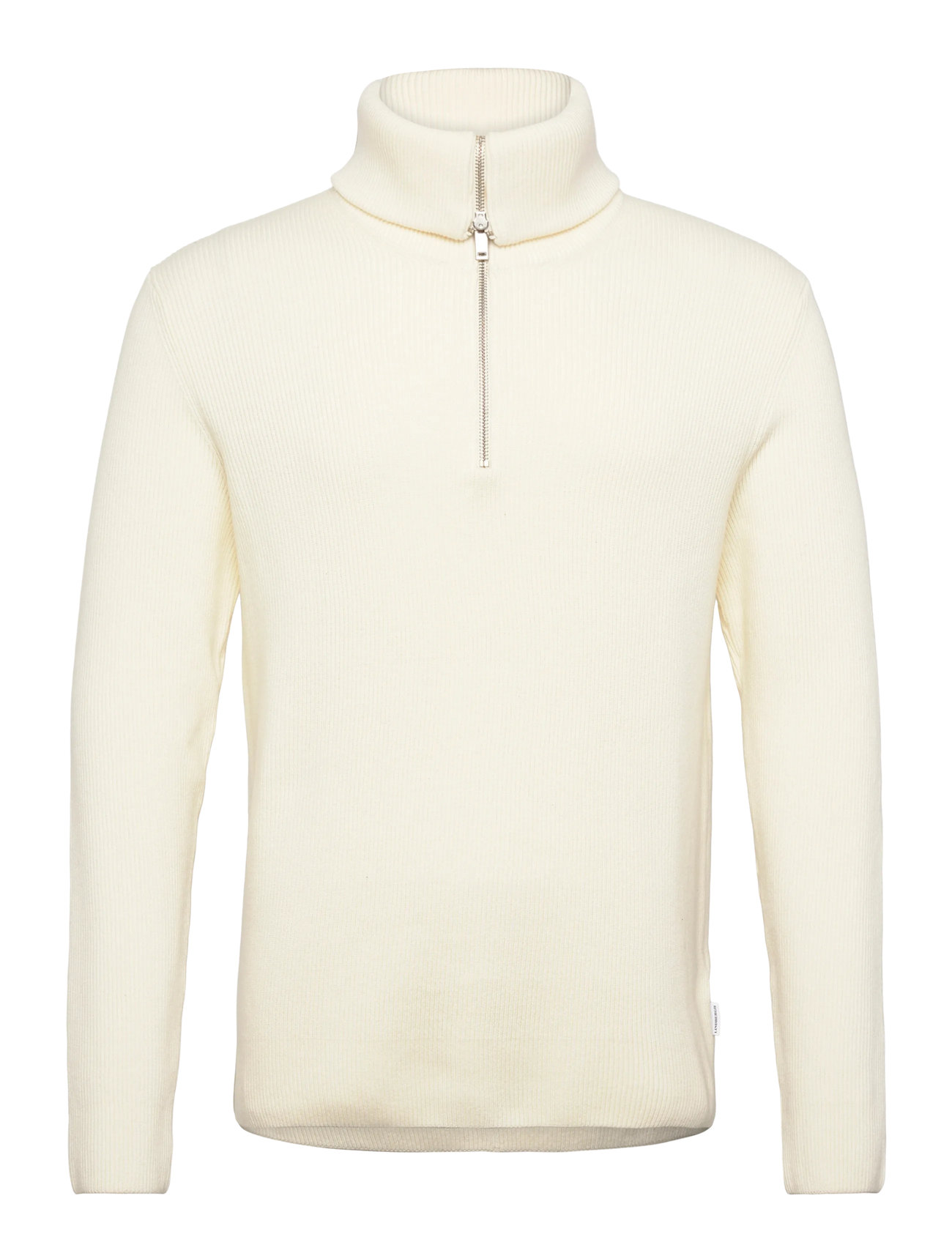 Lindbergh Half Zip Rib Knit W?. Oversized Col, M, Cream, Strik > Trøjer Med Halv Lynlås, Herre