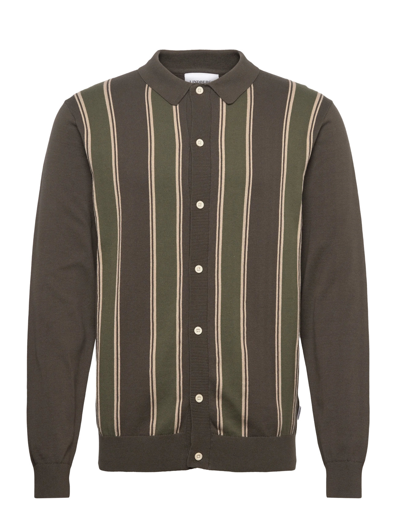 LINDBERGH ?Strick Polo Cardigan L/S Khaki - L - Herren