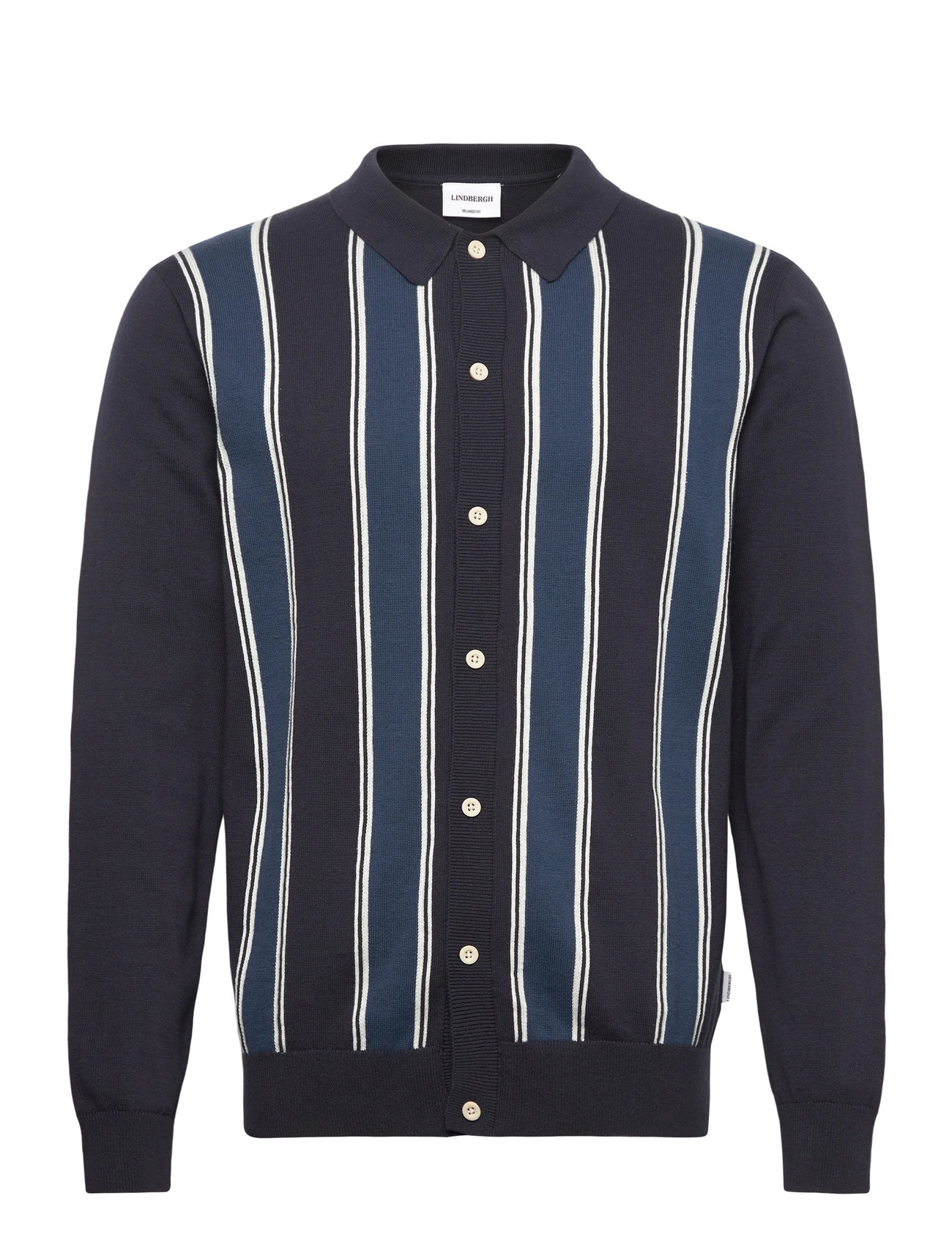 LINDBERGH ?Strick Polo Cardigan L/S Navy - M - Herren