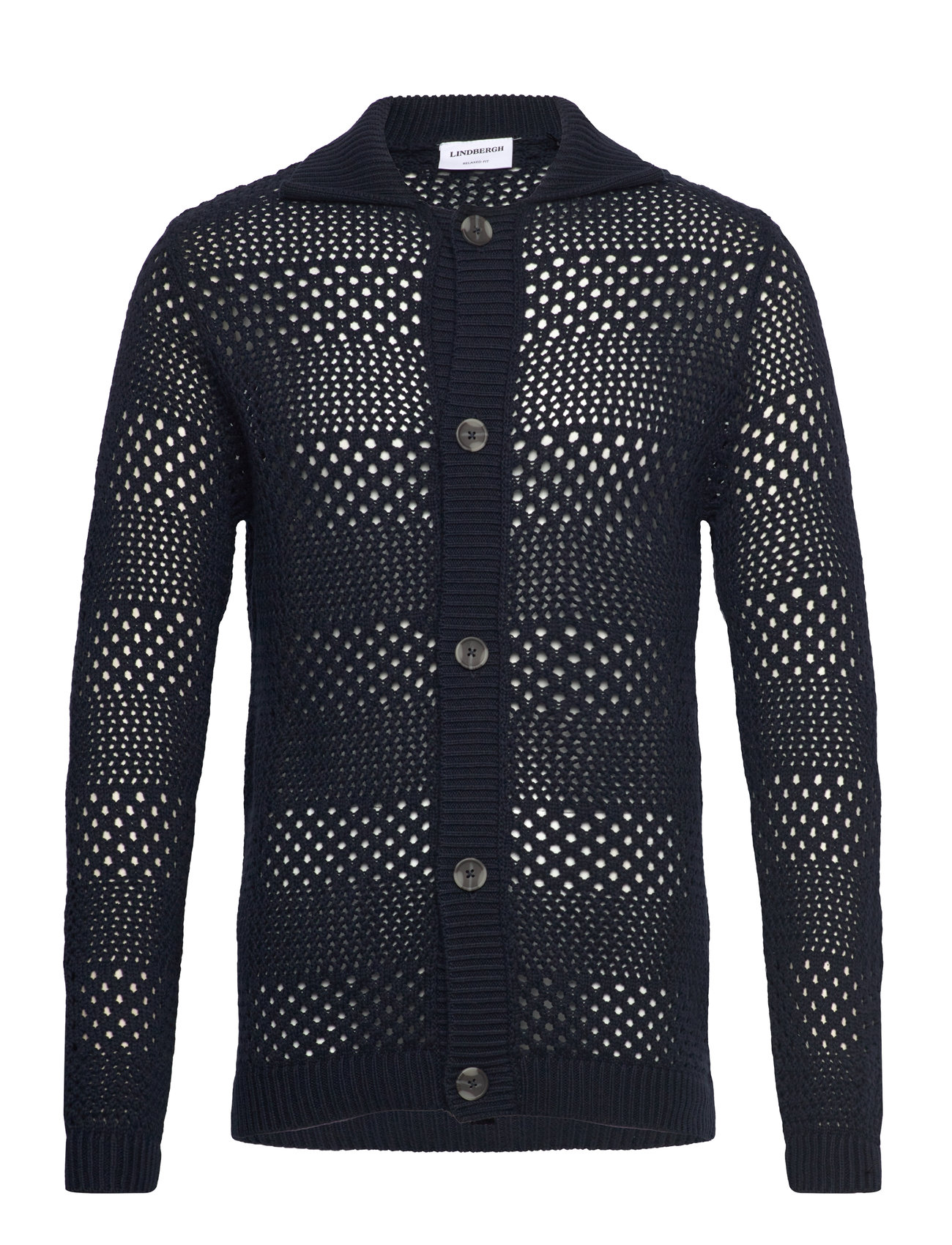 LINDBERGH Crochet Cardigan Schwarz - S - Herren