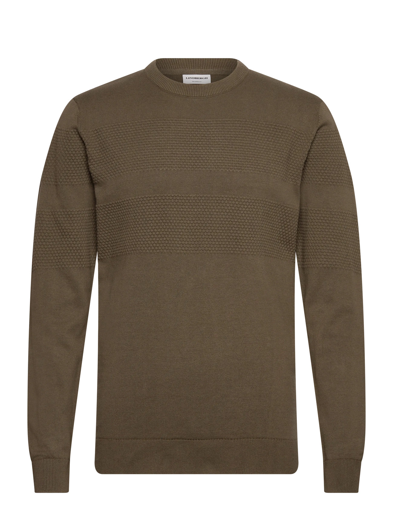 LINDBERGH Purl Knit O-Neck Jumper Khaki - XXL - Herren