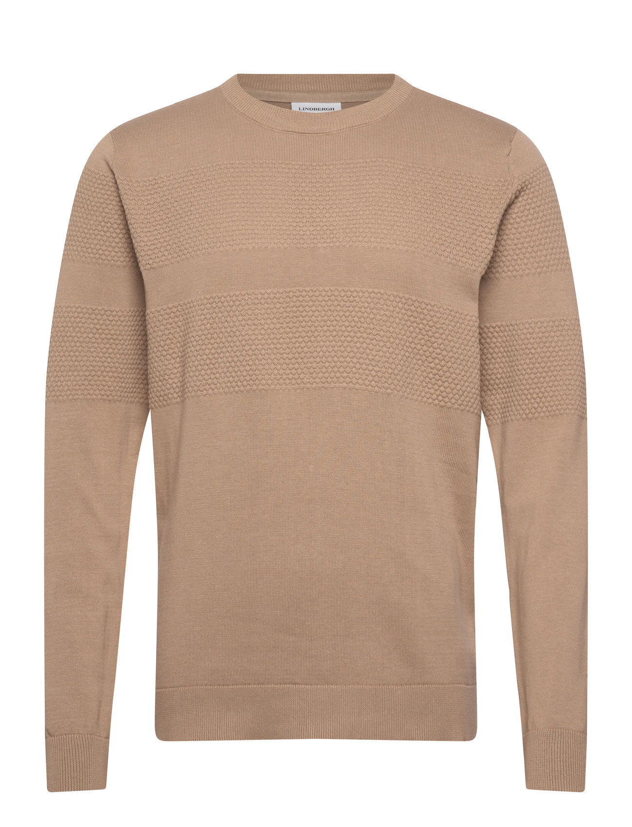 LINDBERGH Purl Knit O-Neck Jumper Beige - L - Herren