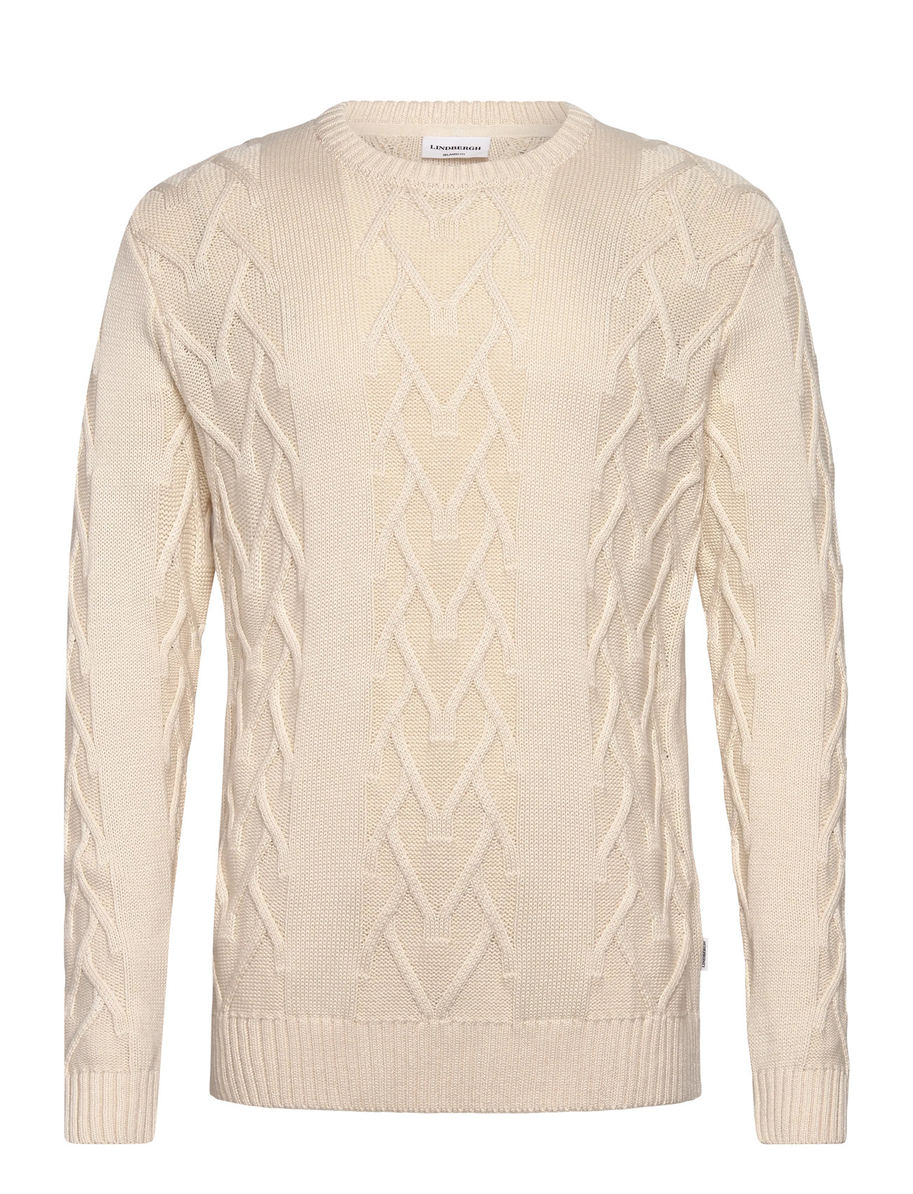 LINDBERGH Cable O-Neck Knit Cream - XL - Herren