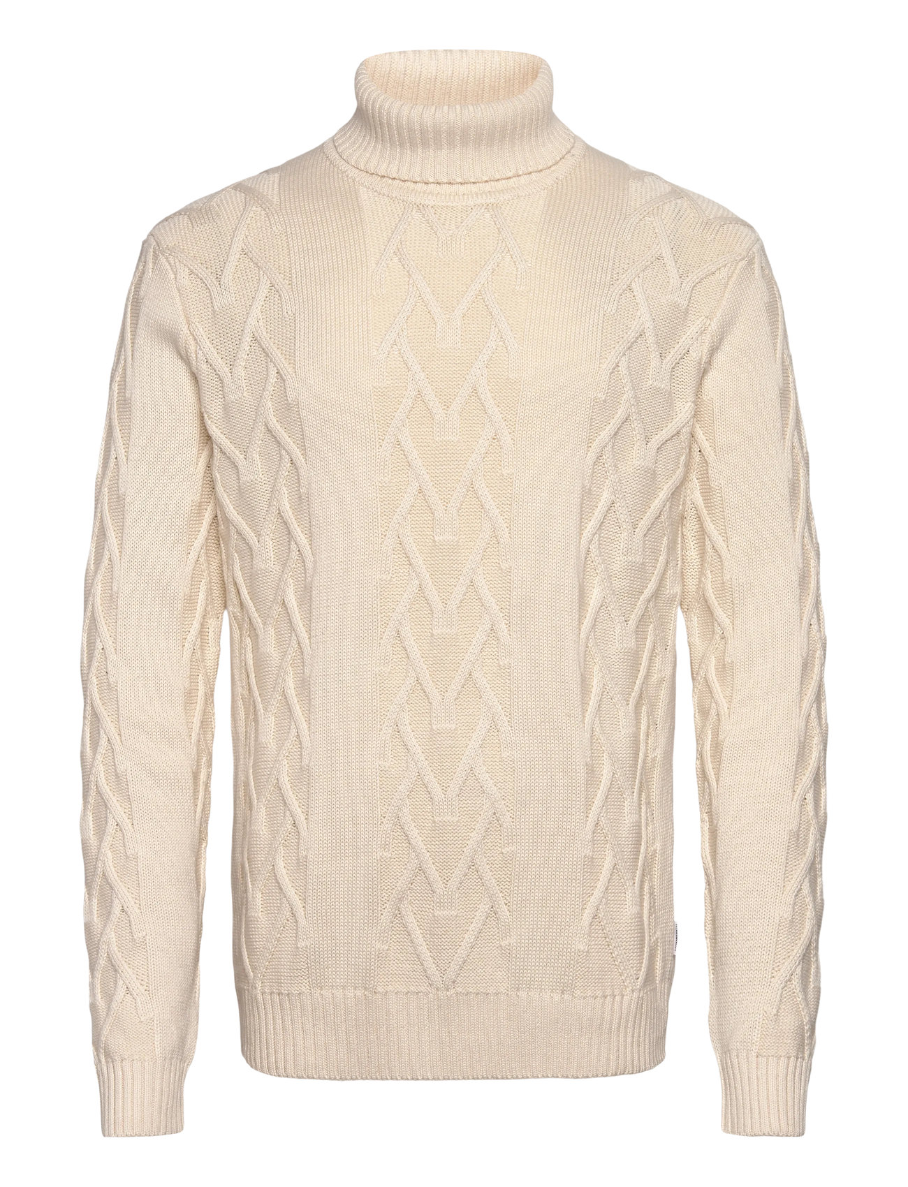 LINDBERGH Cable Roll-Neck Knit Cream - S - Herren