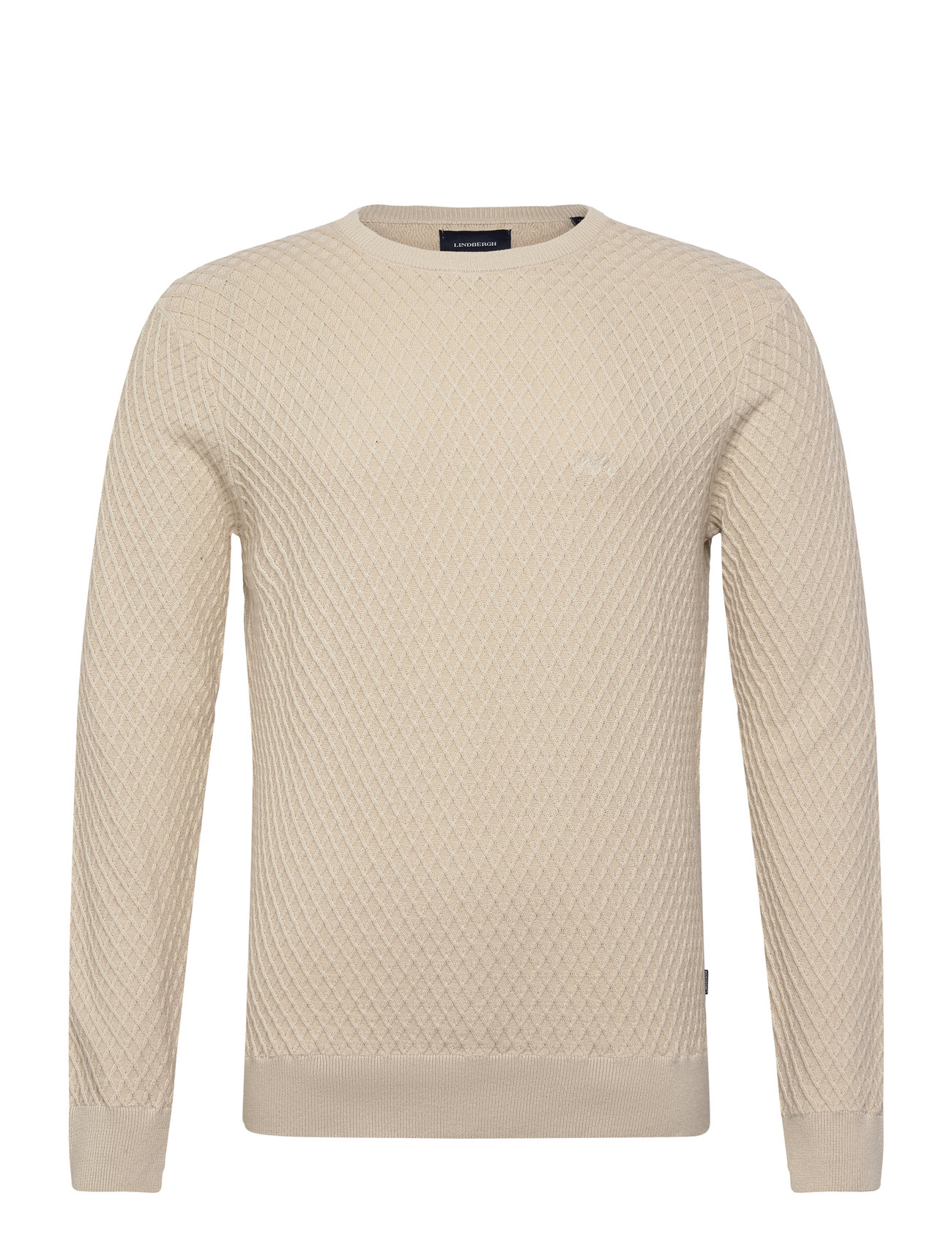 LINDBERGH Cable Knit Jumper Cream - XXL - Herren