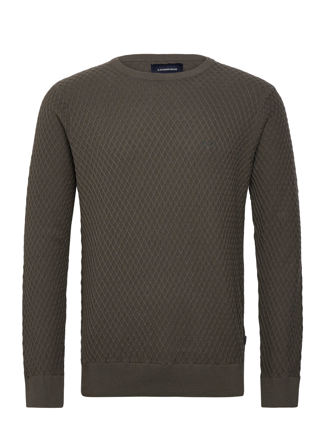 LINDBERGH Cable Knit Jumper Khaki - S - Herren