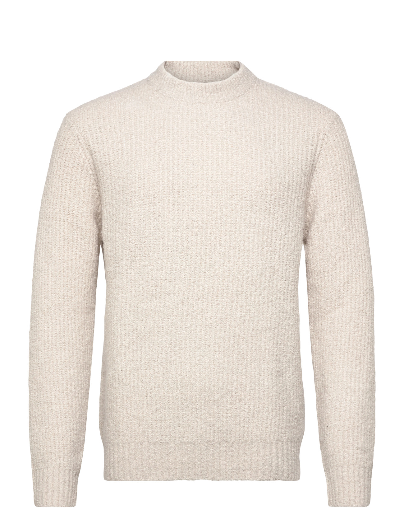 Lindbergh Structure Knit Jumper, XL, Cream, Strik > Runde Halse, Herre