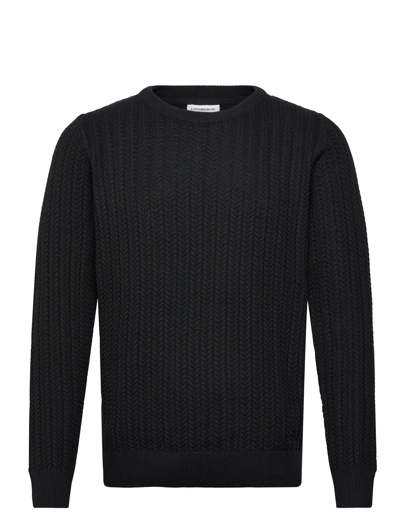 LINDBERGH Recycle Structure Knit O-Neckrecycle Structure Knit O-Neck Schwarz - L - Herren