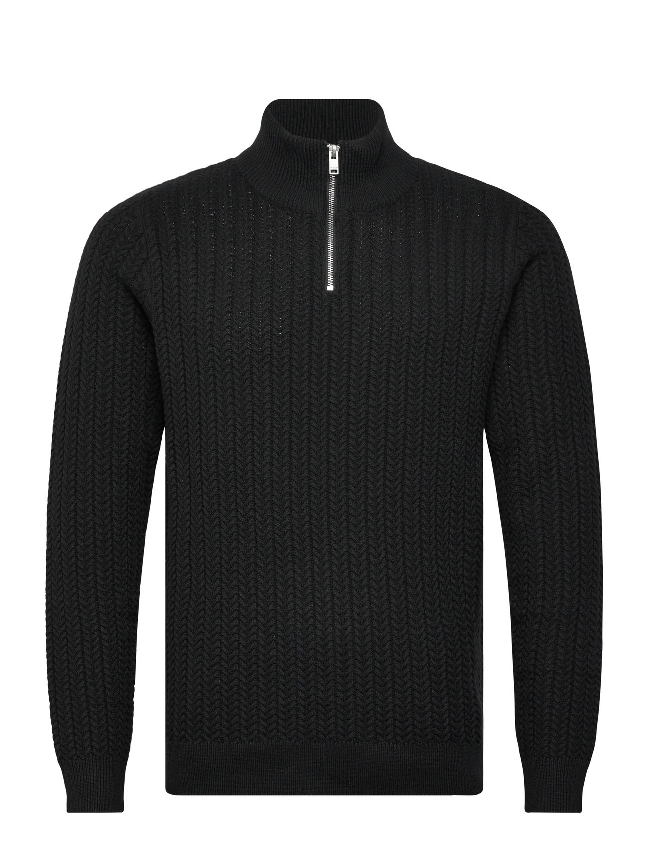 LINDBERGH Recycle Structure Knit 1/2 Ziprecycle Structure Knit 1/2 Zip Schwarz - M - Herren