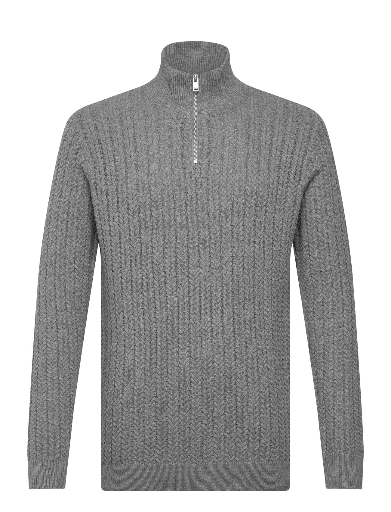 LINDBERGH Recycle Structure Knit 1/2 Ziprecycle Structure Knit 1/2 Zip Grau - S - Herren