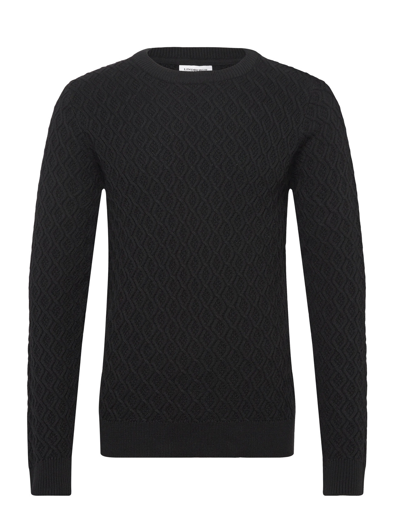 LINDBERGH Recycle Structure Knit O-Neckrecycle Structure Knit O-Neck Schwarz - M - Herren