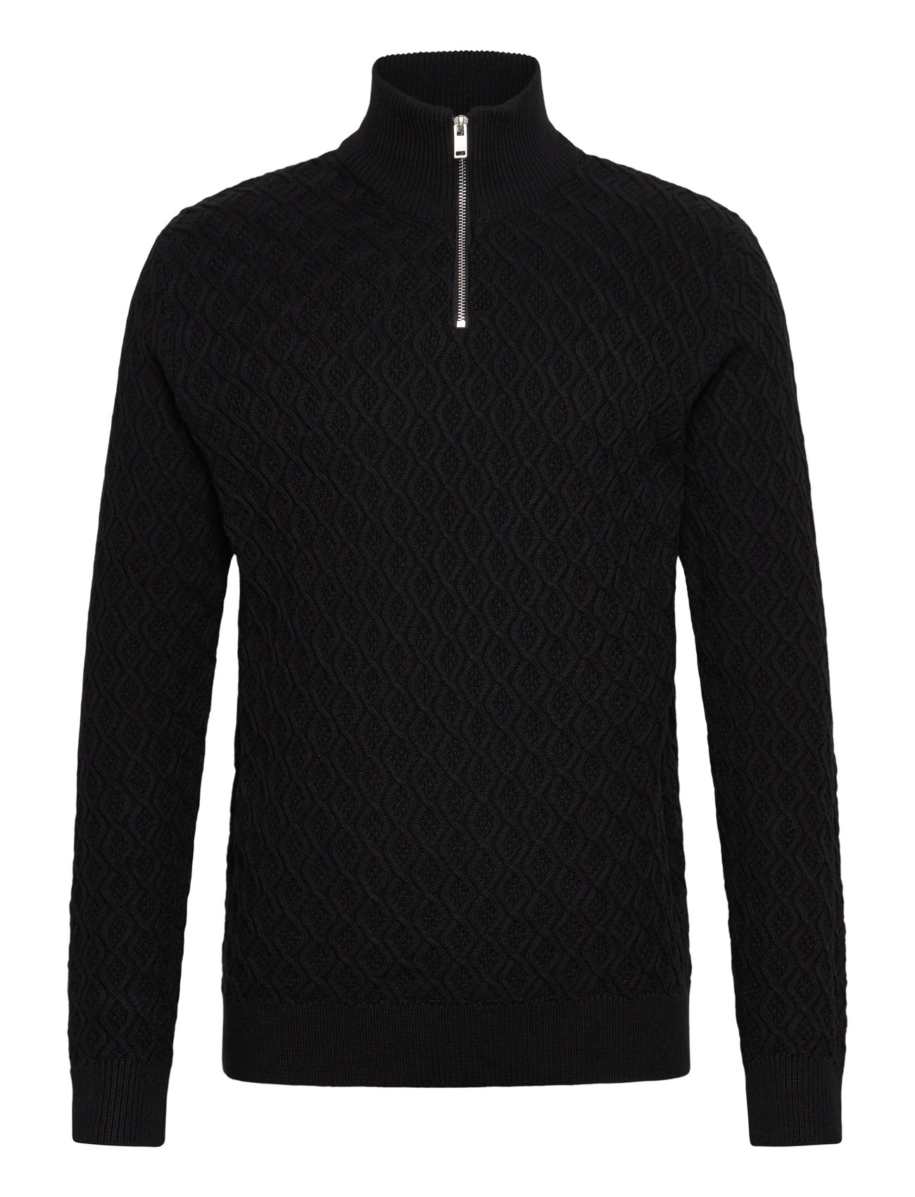 LINDBERGH Recycle Structure Knit 1/2 Ziprecycle Structure Knit 1/2 Zip Schwarz - XL - Herren