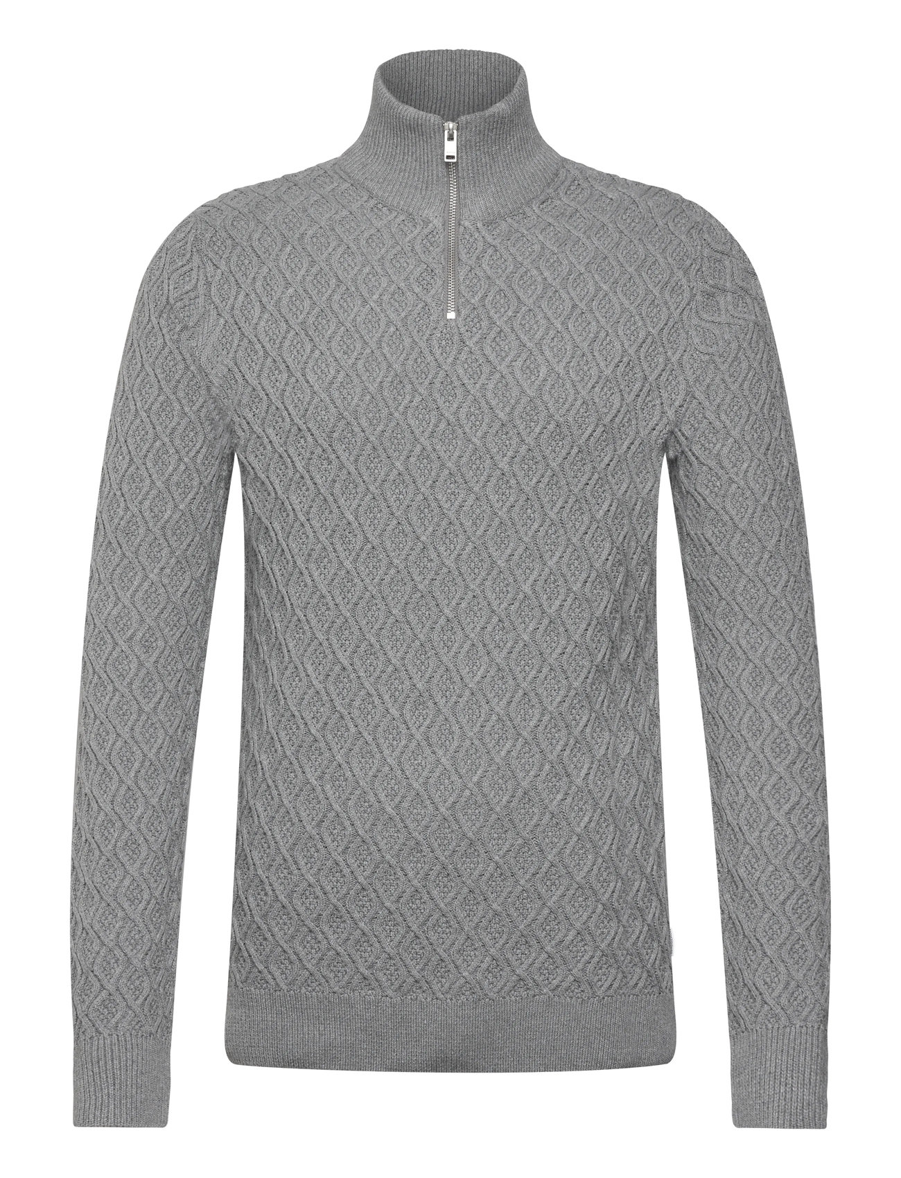LINDBERGH Recycle Structure Knit 1/2 Ziprecycle Structure Knit 1/2 Zip Grau - L - Herren