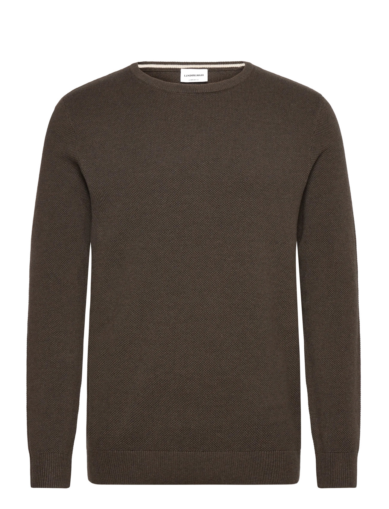 LINDBERGH Structure O-Neck Knit Braun - M - Herren