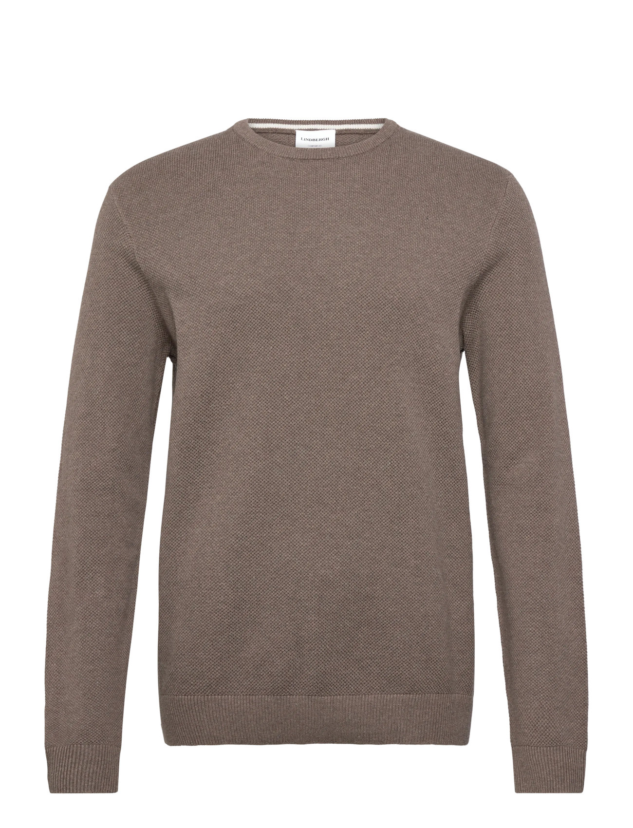 LINDBERGH Structure O-Neck Knit Braun - M - Herren