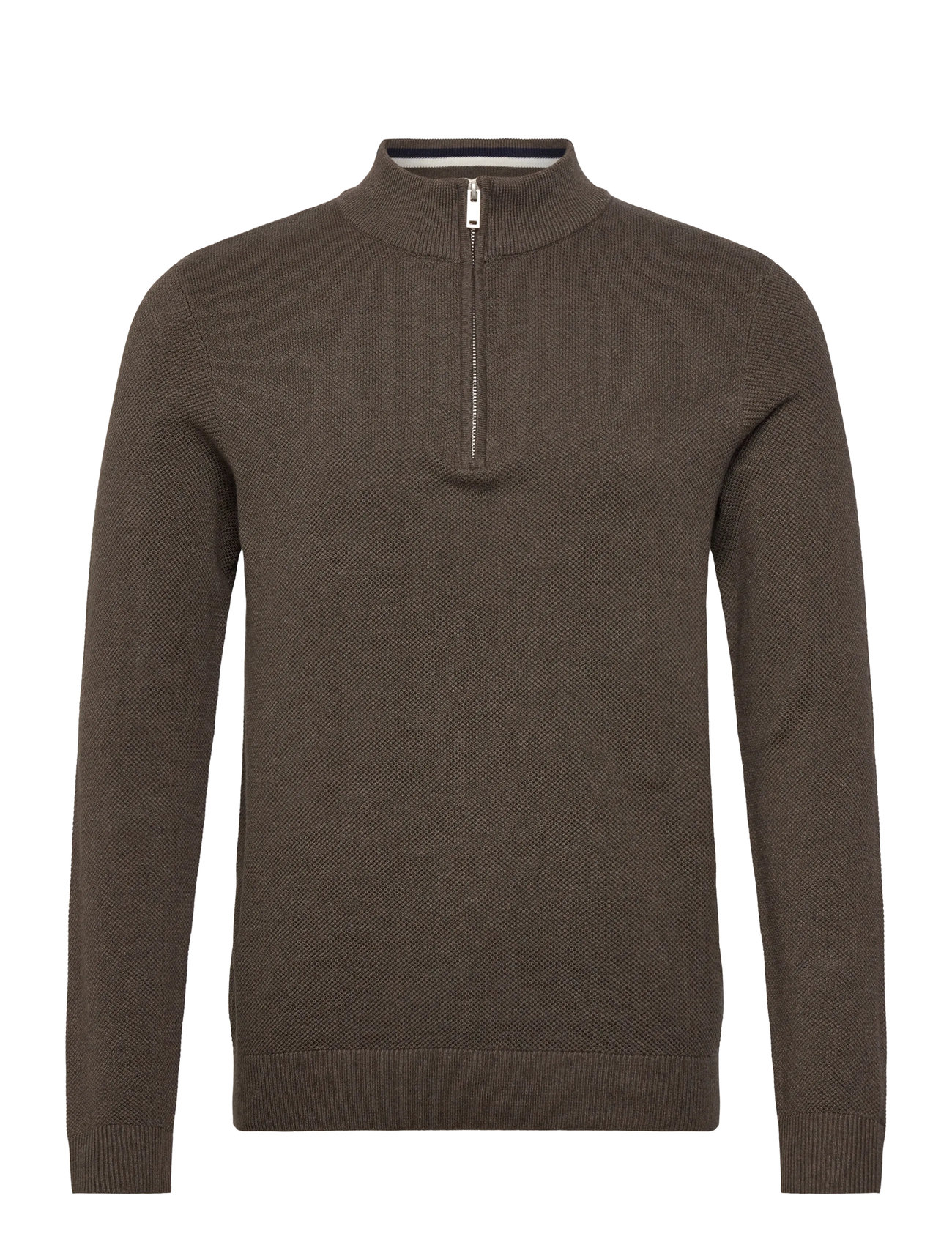LINDBERGH Structure Zip Neck Knit Braun - L - Herren