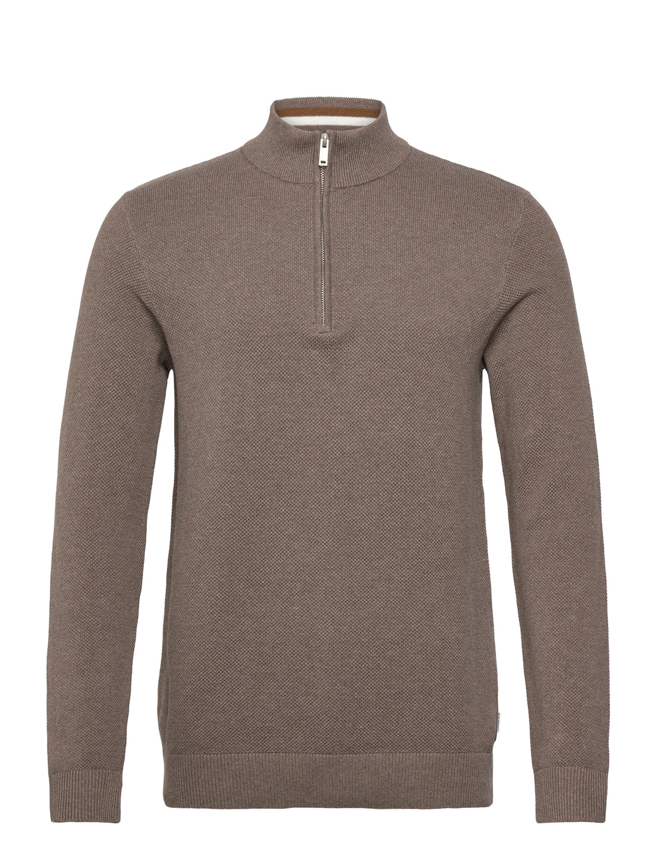 LINDBERGH Structure Zip Neck Knit Braun - L - Herren