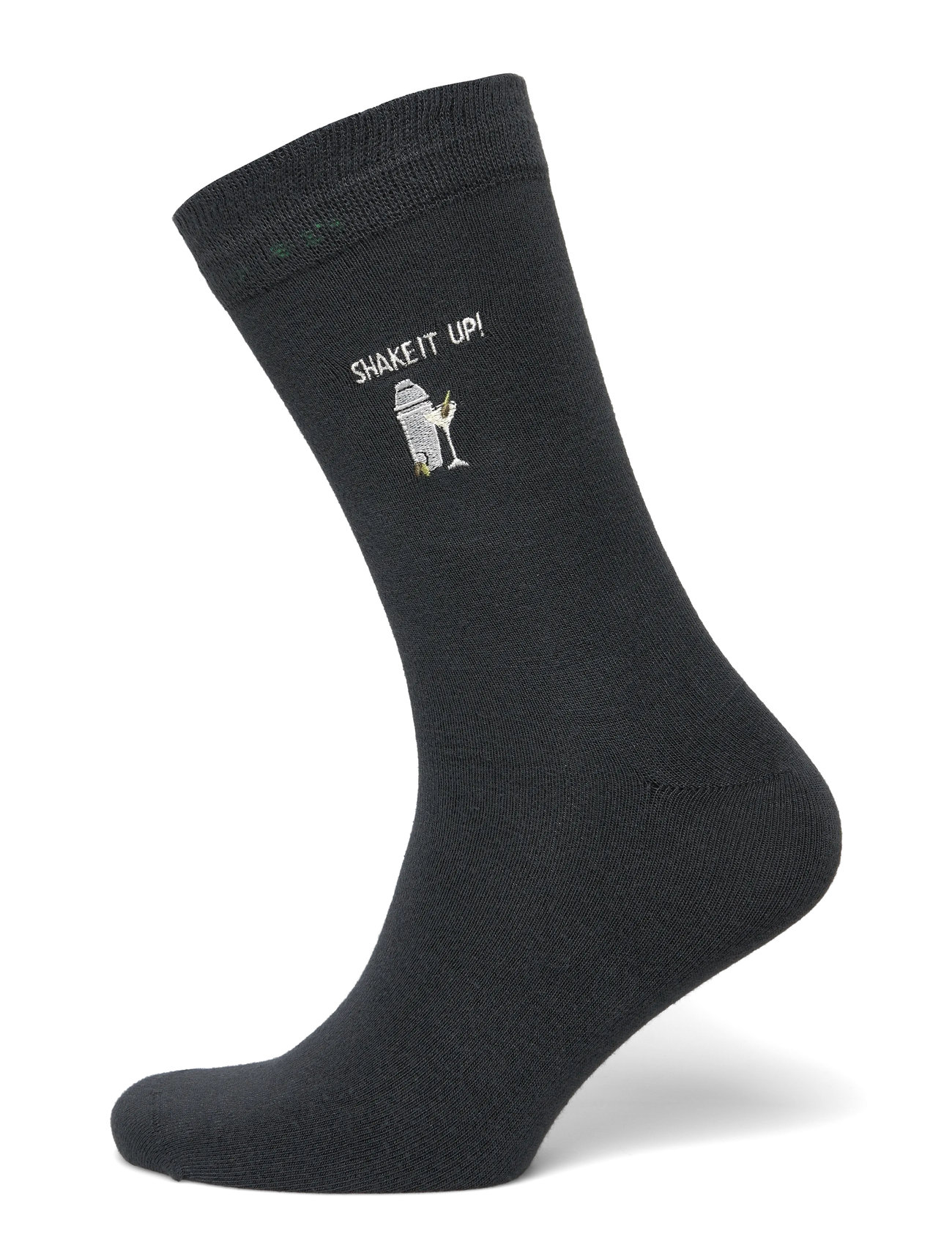 Lindbergh Embroidery Bamboo Sock, 40-47, Grey, Sokker > Almindelige Sokker, Herre
