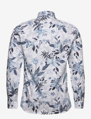 Lindbergh - AOP flower superflex shirt L/S - casual overhemden - white - 2