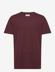 Mouliné o-neck tee S/S - DK BURNT RED MIX