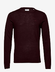 Merino knit o-neck - DK BORDEAUX