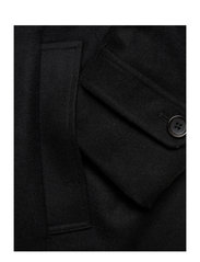 Lindbergh - Recycled wool funnel neck coat - winterjassen - black - 3