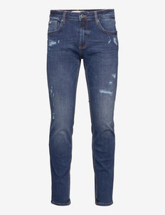 Superflex jeans with destroy - slim jeans - heavy blue