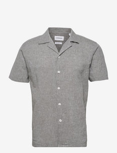 Casual linen blend resort S/S - basic overhemden - army