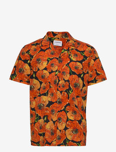 AOP resort collar shirt S/S - overhemden met korte mouw - red