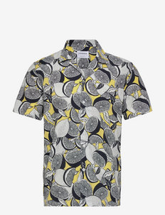 AOP resort collar shirt S/S - kortärmade skjortor - yellow