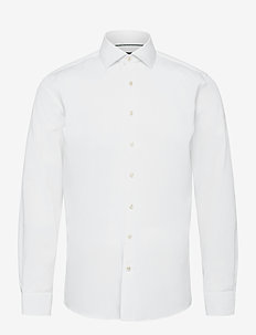 Plain fine twill shirt, WF LS - peruskauluspaidat - white