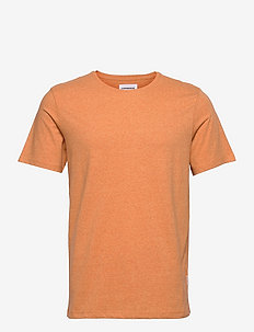 Mouliné o-neck tee S/S - basic t-shirts - burned orange mix