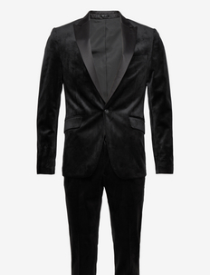 Velvet tuxedo suit - kostymer - black