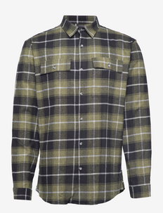 Checked flannel shirt L/S - rūtaini krekli - army