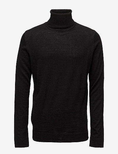 Merino knit roll neck - džemperi ar augstu apkakli - black