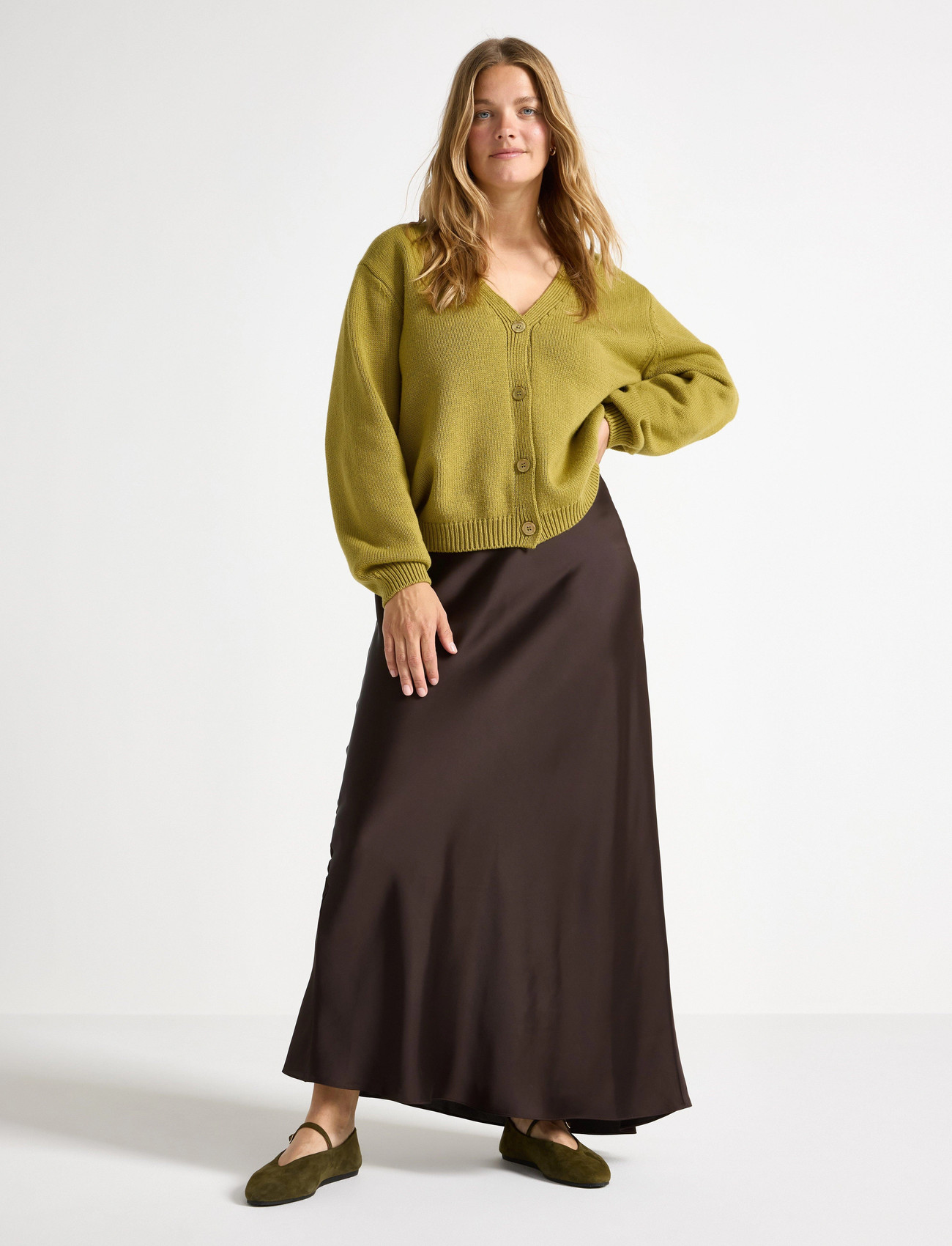 Lindex Skirt Mary, M, Brown, Nederdele > Maxi, Dame