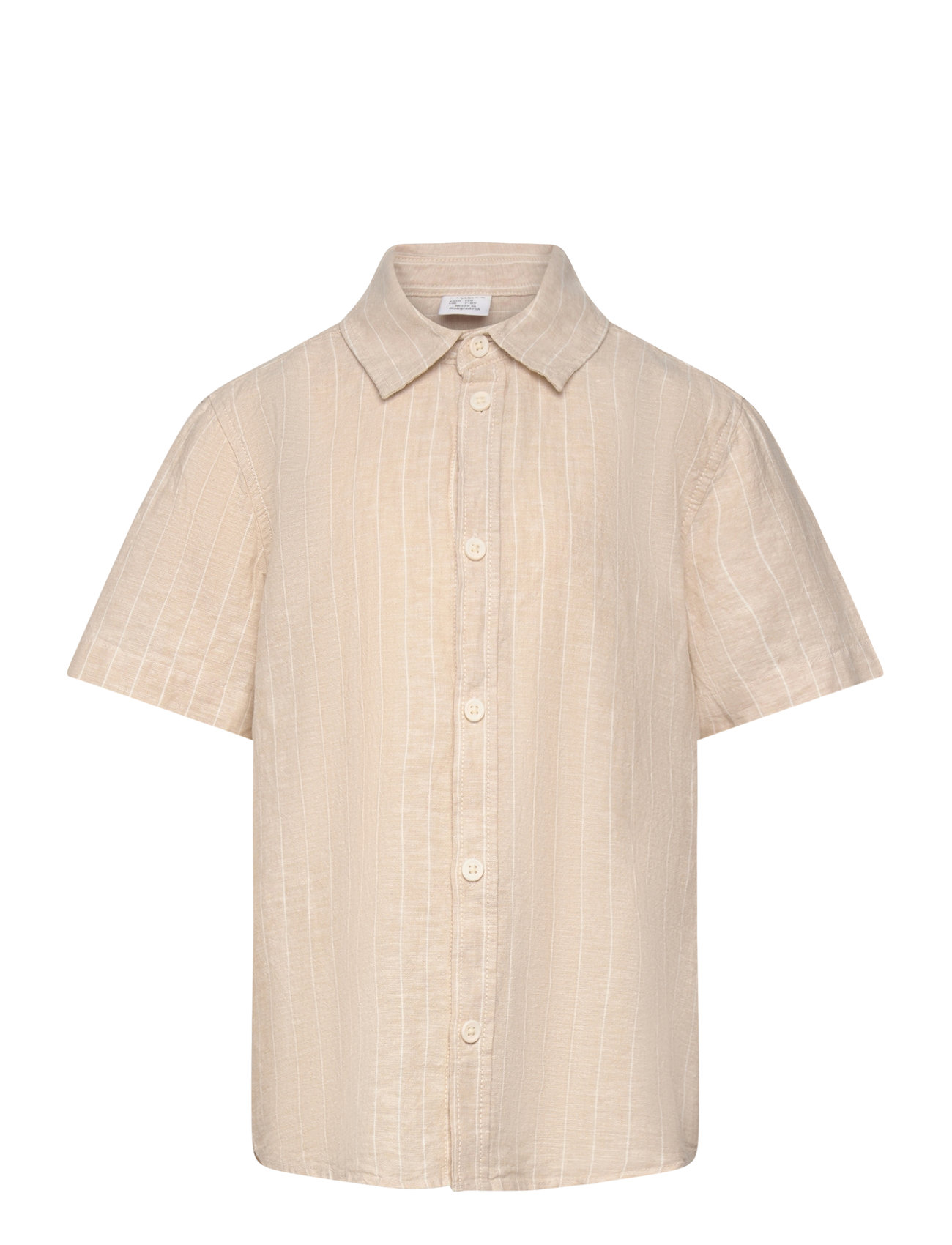 Shirt Ss Linen Blend Beige Lindex