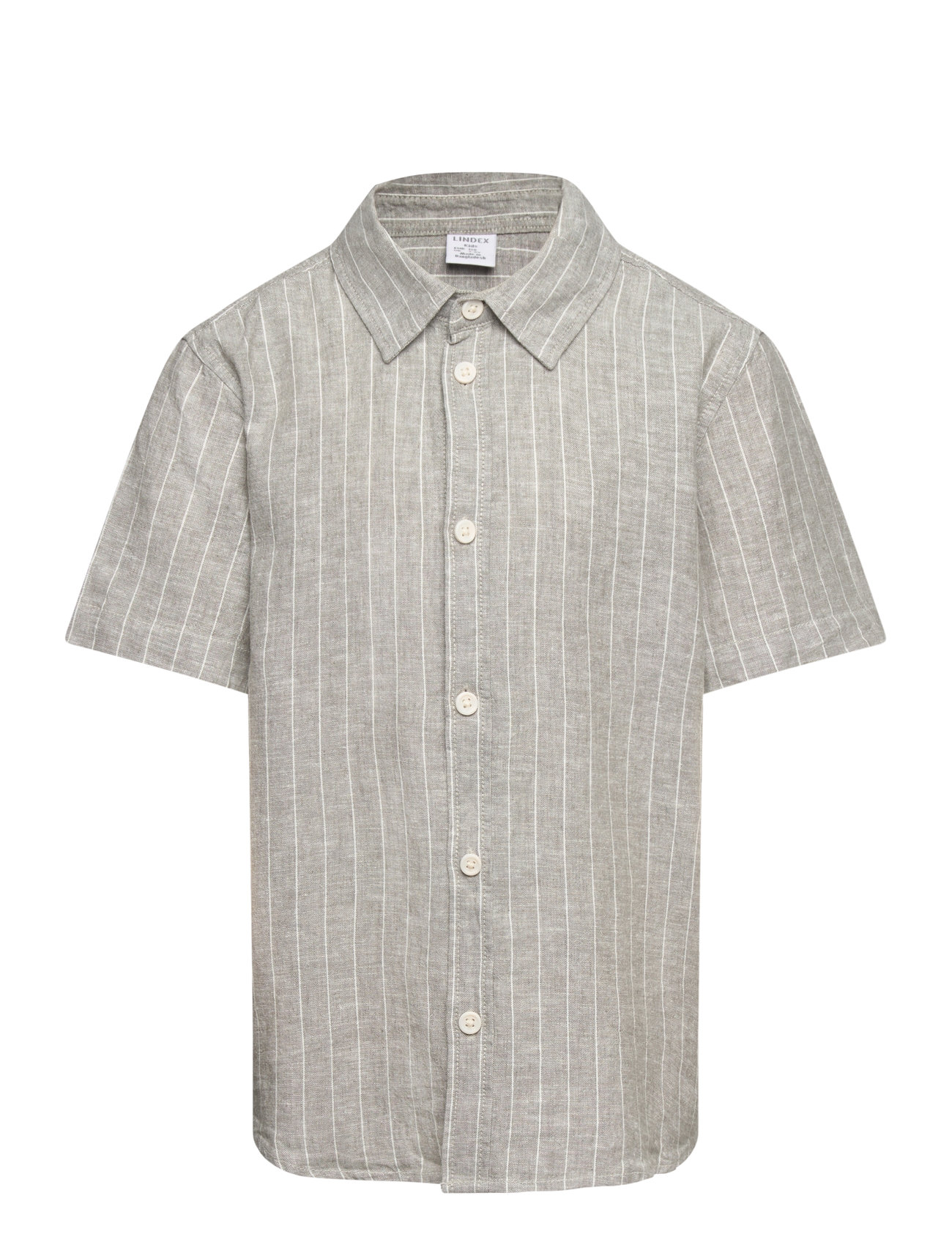 Shirt Ss Linen Blend Grey Lindex
