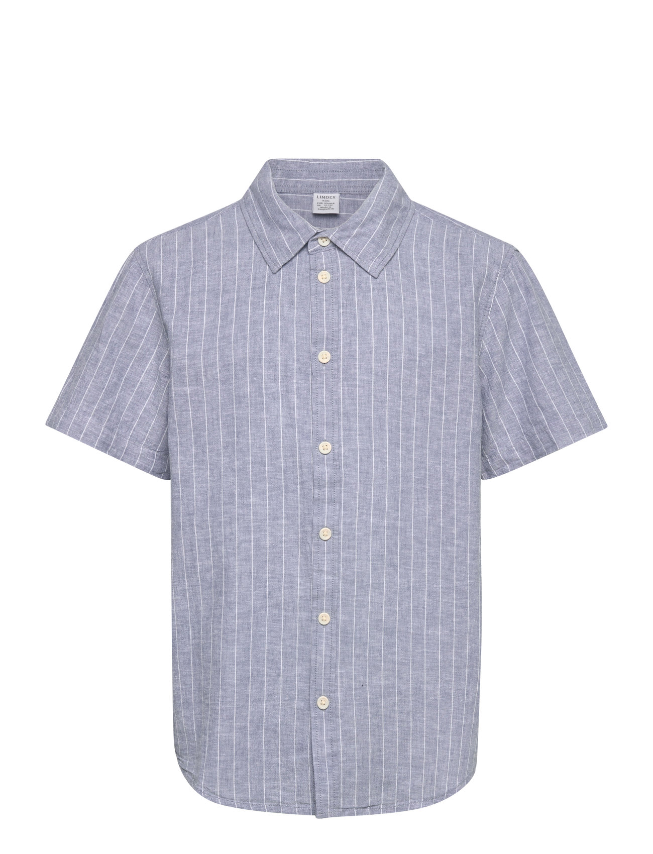 Shirt Ss Linen Blend Blue Lindex
