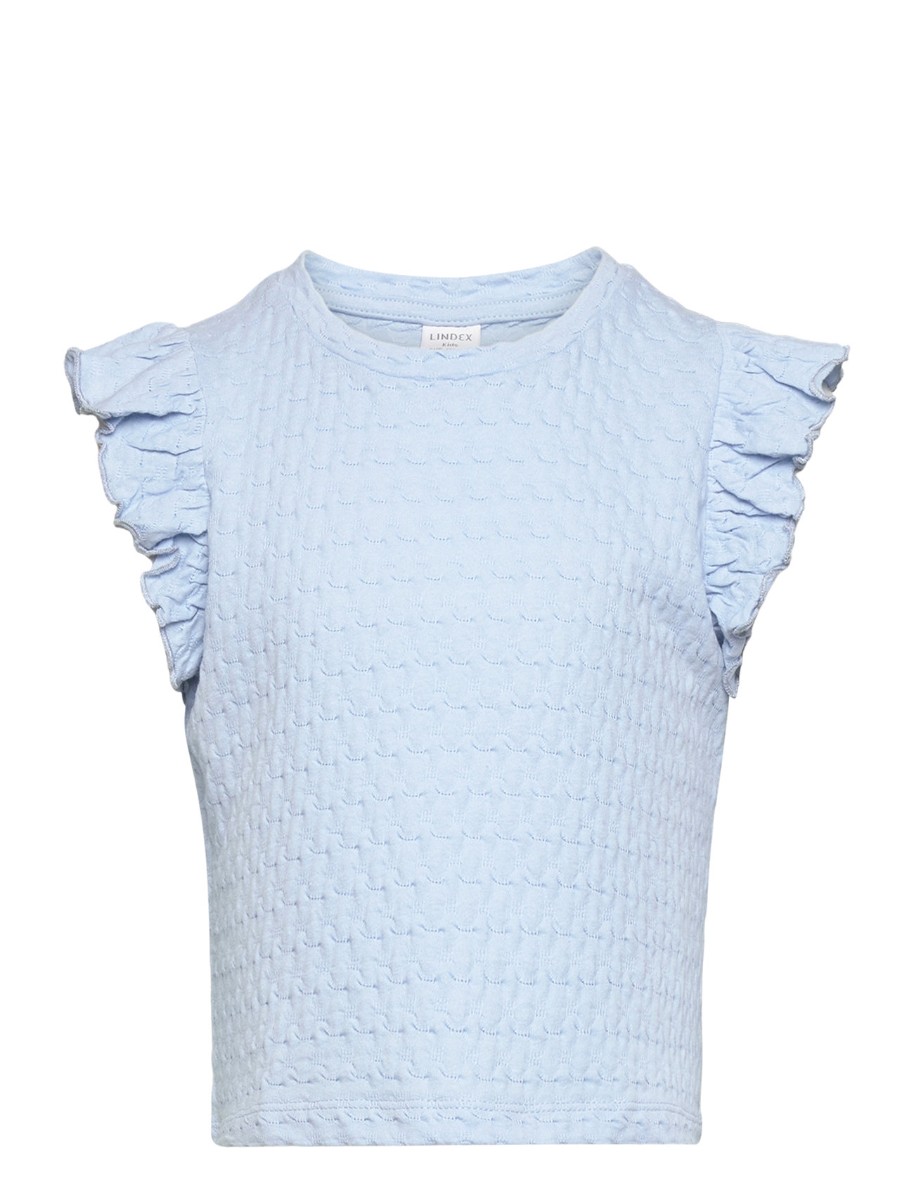 Top With Flounce Sleeve Blue Lindex