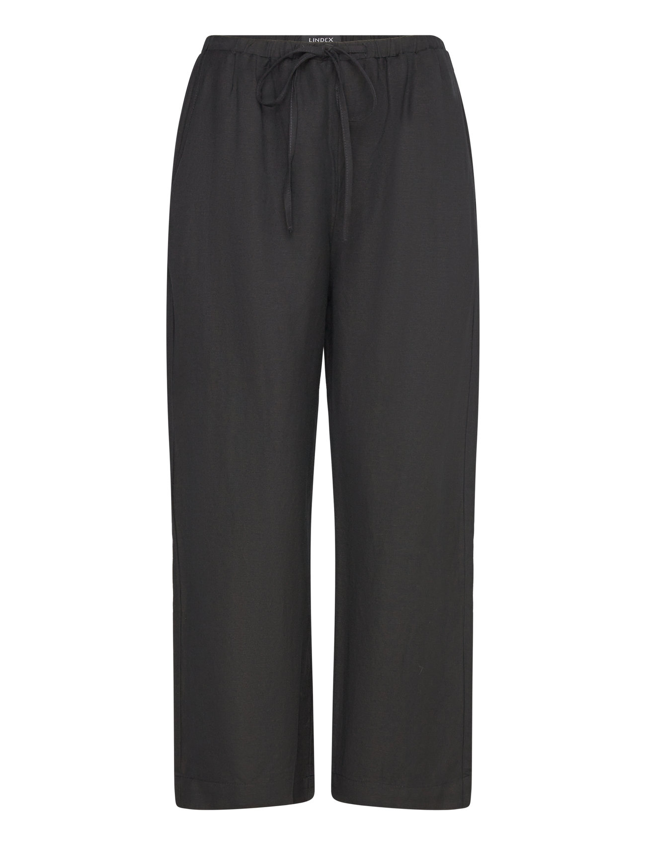 Trousers Bella Linen Cropped Black Lindex