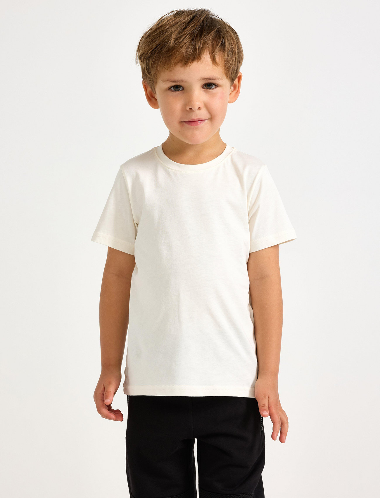 Lindex Basic T-Shirt, 122/128, White, T-Shirts > Kortærmede, Børn