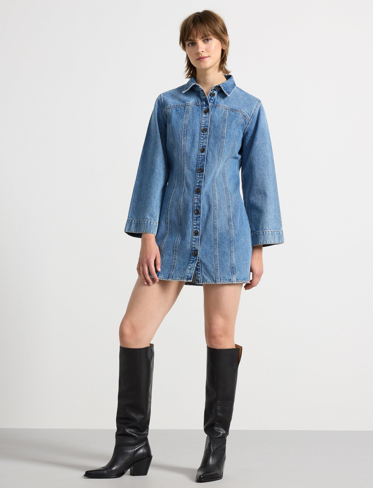 Lindex Dress Denise, M, Blue, Kjoler > Kort Kjole, Dame