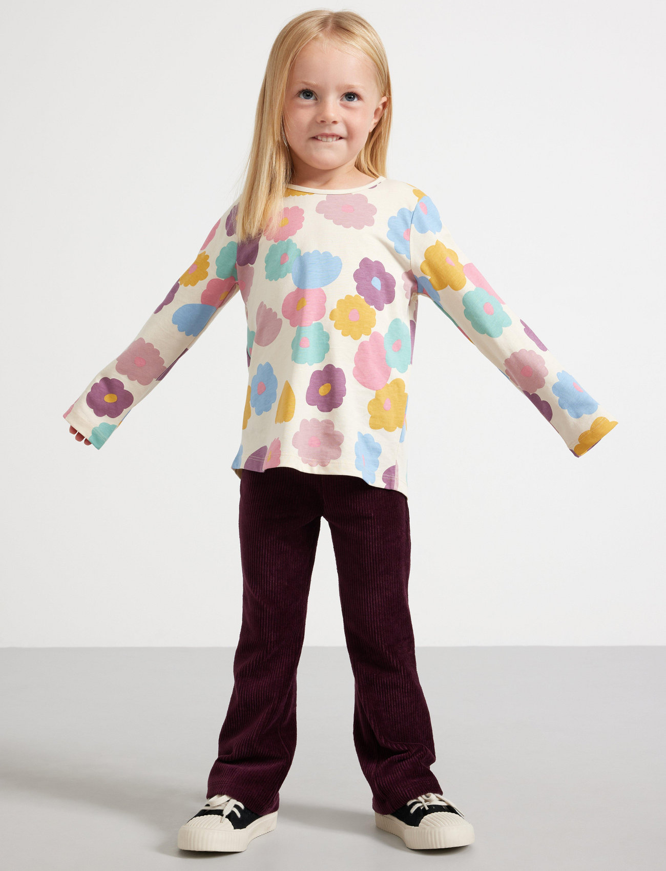Lindex Leggings Flare Cord Tricot, 98, Burgundy, Underdele > Leggings, Børn