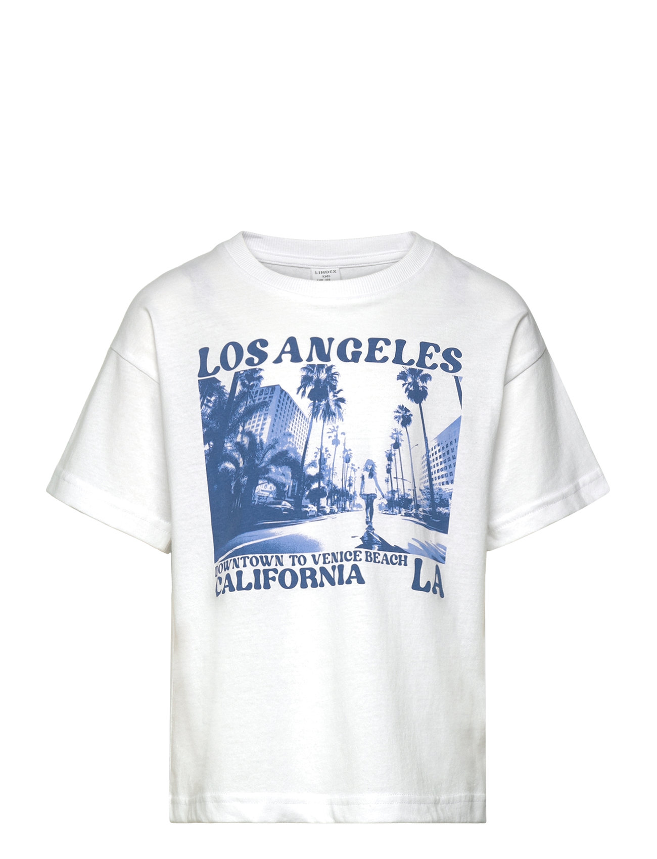LINDEX T Shirt La Print Weiß - 128 - Kinder