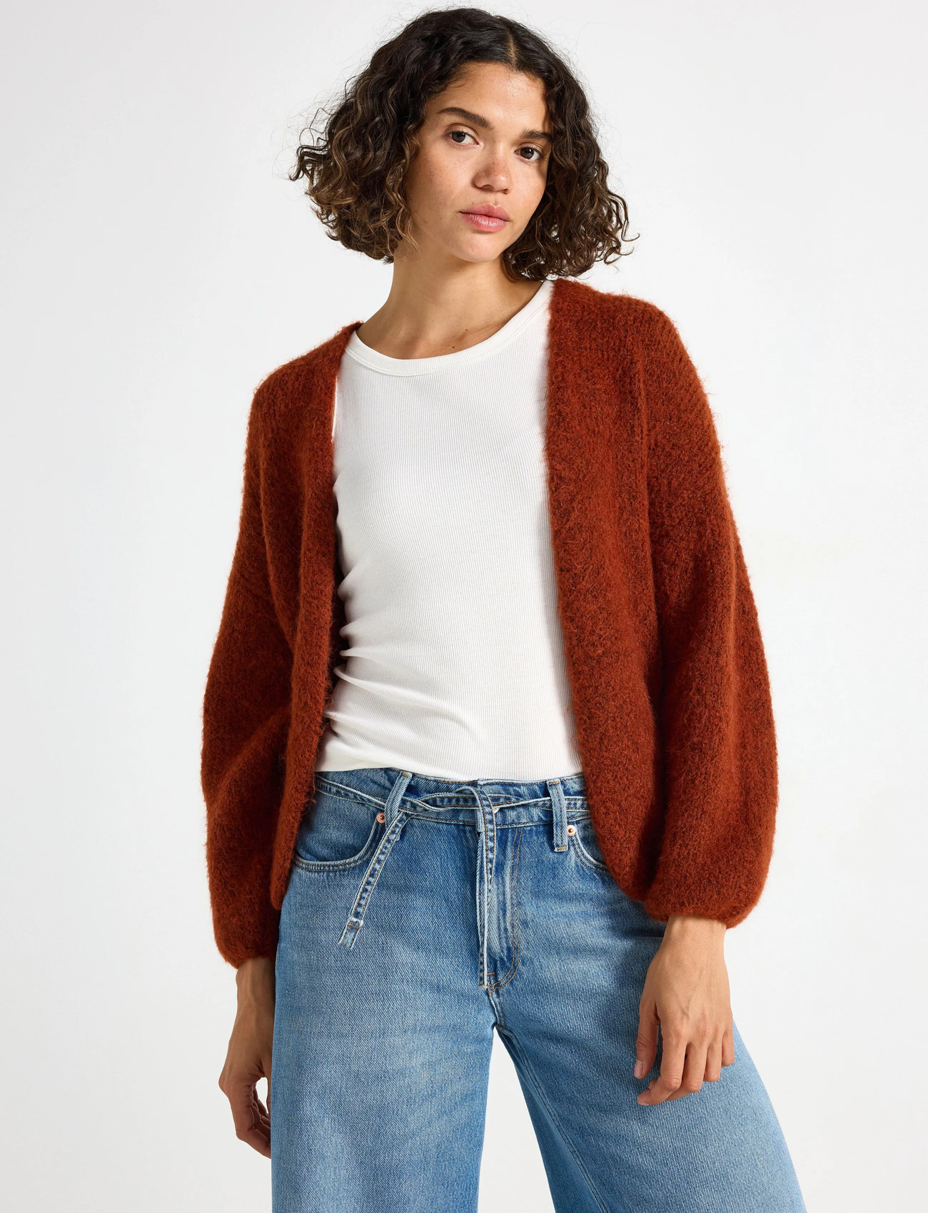 Lindex Stickad Cardigan, XS/S, Orange, Strik > Cardigans, Dame