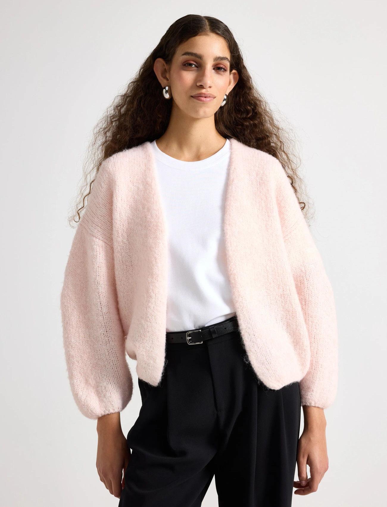 Lindex Stickad Cardigan, XL/XXL, Pink, Strik > Cardigans, Dame